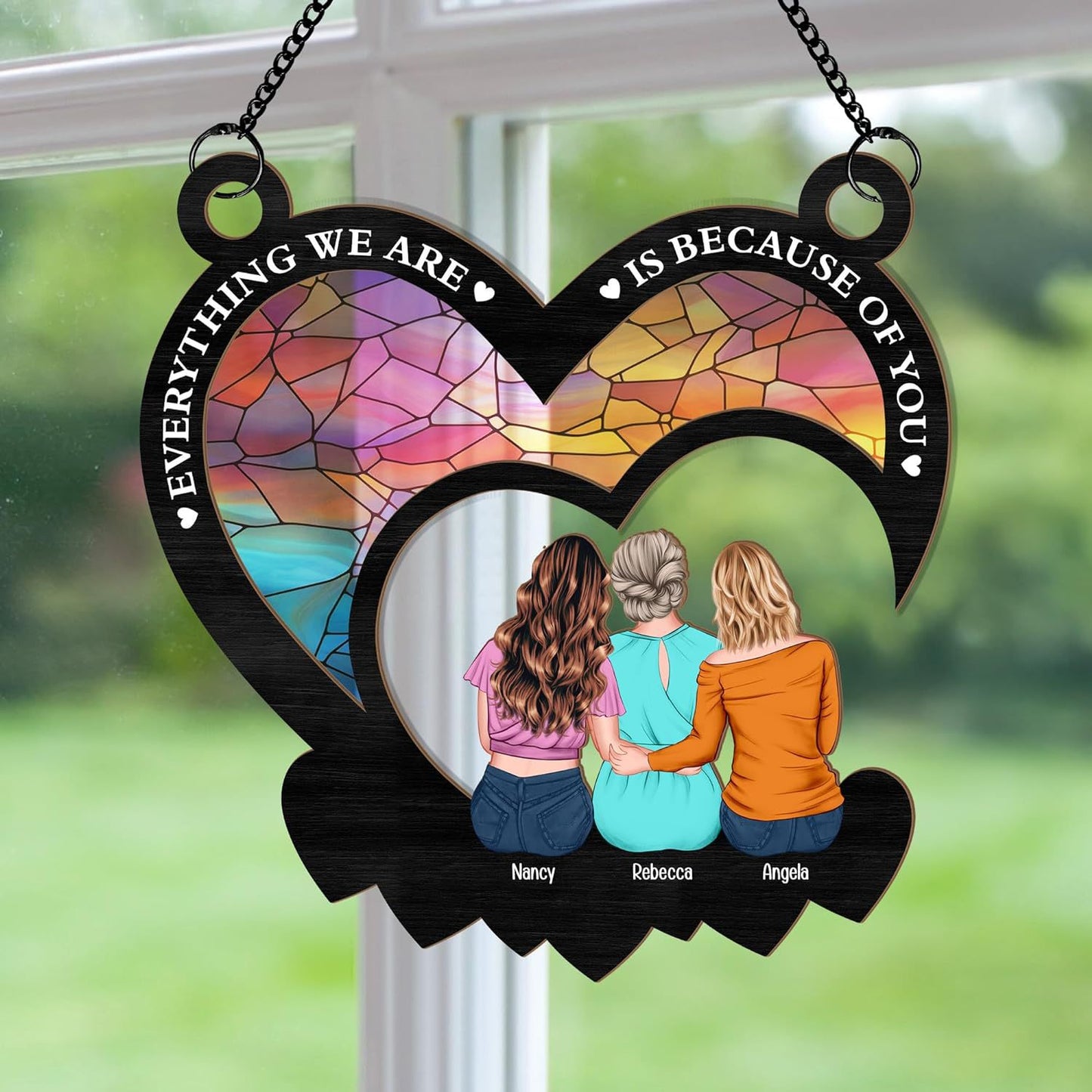 Mother's Day Decoration Gift Mother And Daughter Pendant On The Moon