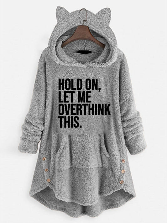 Hooded Long-sleeve Double-sided Fleece Women's Plus-size Coat