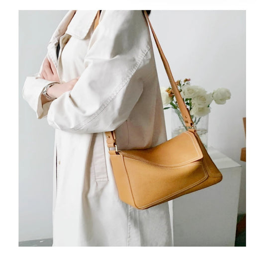 Leather Messenger Bag | Premium Cowhide Shoulder Bag