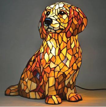 Illuminated Dog Lamp - Decorative Resin Animal Night Light | 26 Breed Designs