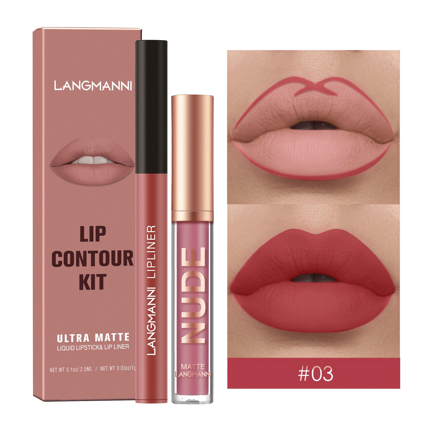 Combination Set of Lip Liner and Lip Gloss