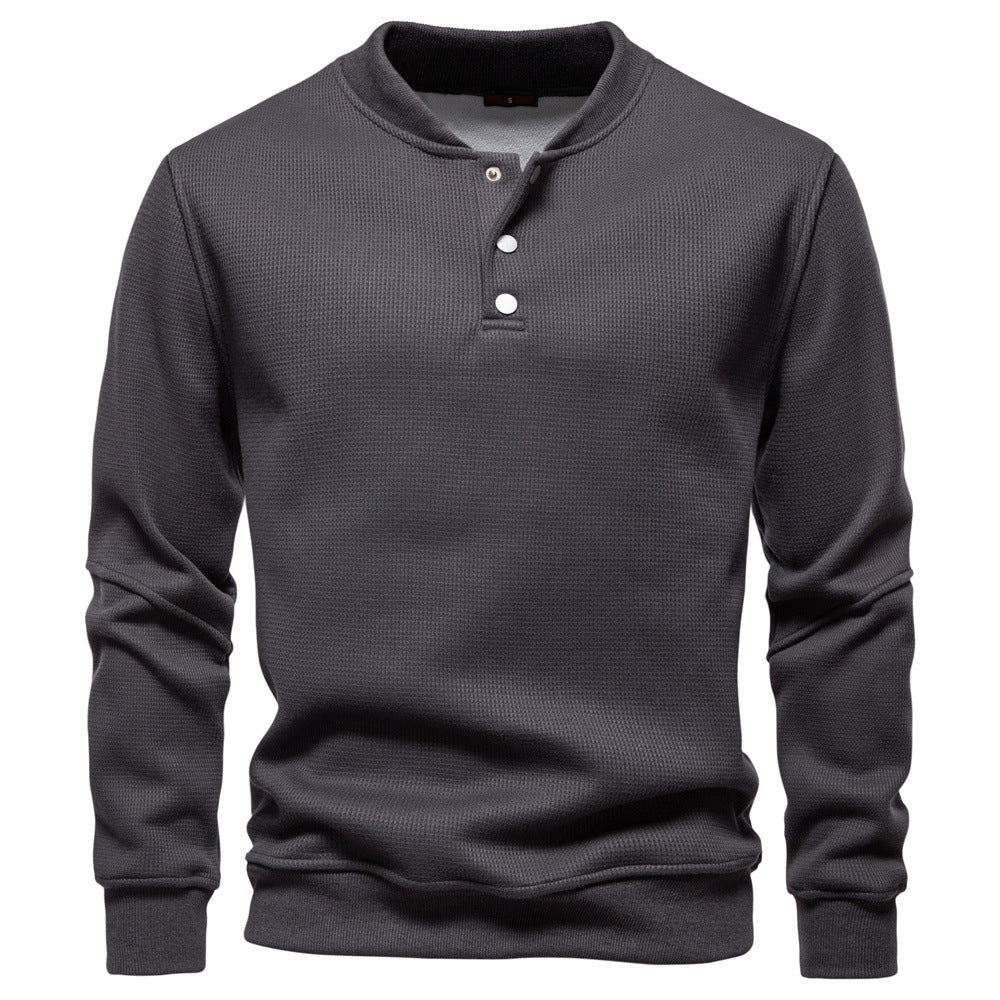 New Fleece-lined Men's Round Neck Sweatshirt