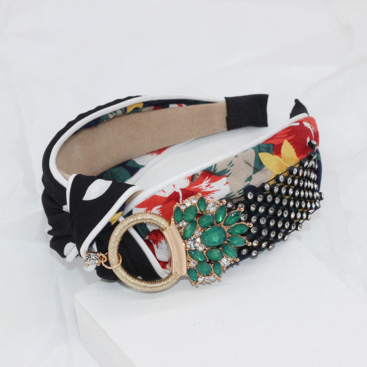 Rhinestone cross matching personality headband