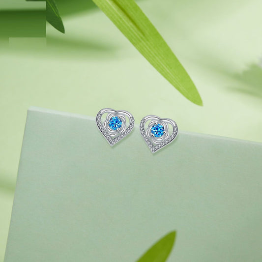 Love Heart Stud Earrings Temperament Valentine's Day Gift