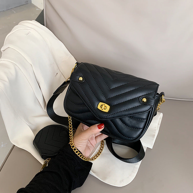 Small Fragrance Style Popular High-End Sense Chain Messenger Bag