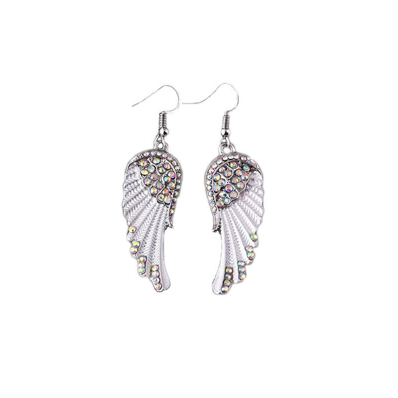 Fashion Angel Wings with Diamond Earrings