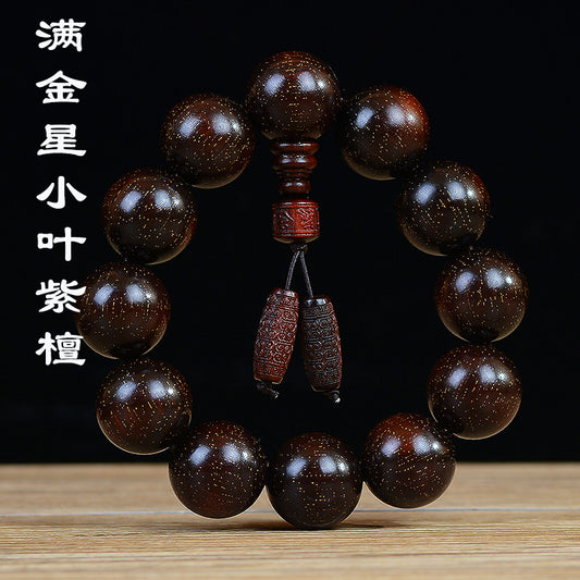 Zambian Blood Sandalwood Buddhist Bead Bracelet, Old Material, Small-Leaf Rosewood, High-Density Golden Star, Wholesale Prayer Bead Wooden Bracelet, Cultural and Artistic Crafts Manufacturer