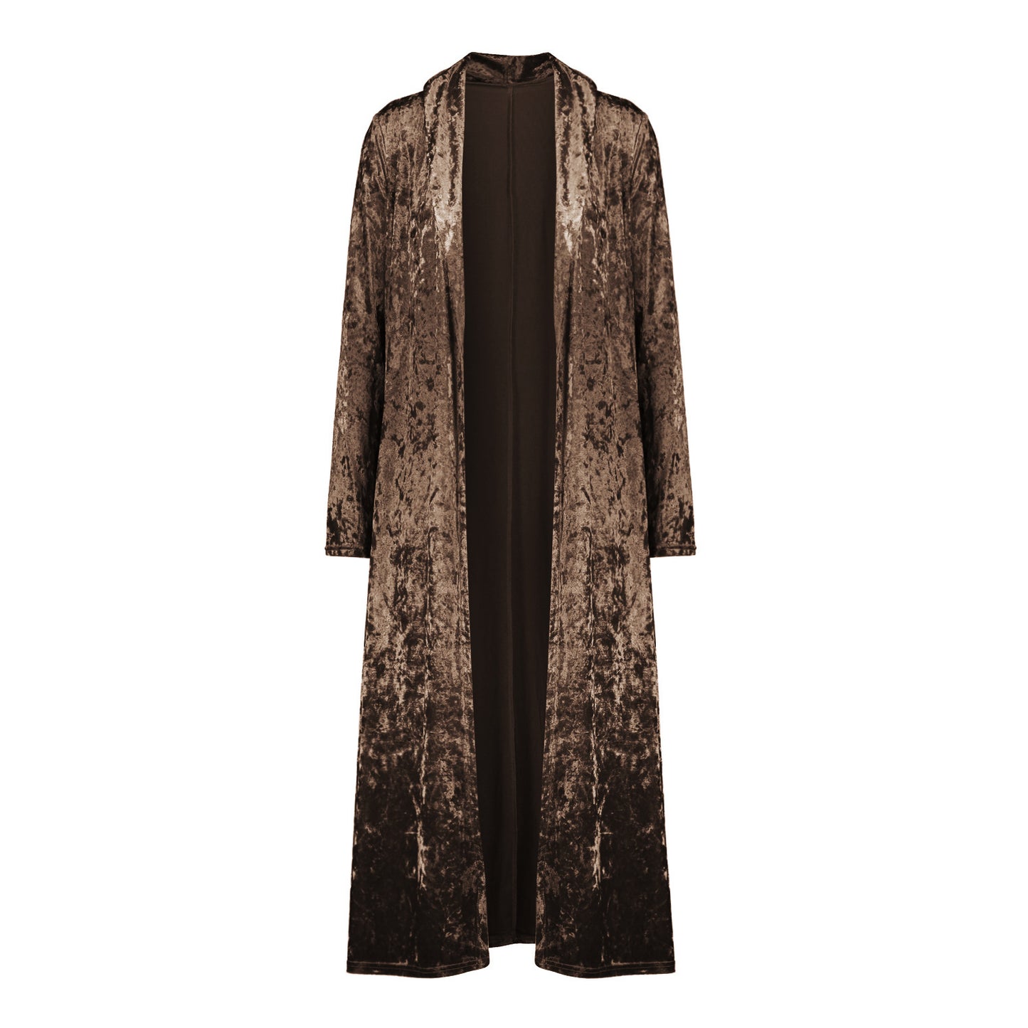 Long sleeve plus length velvet trench coat