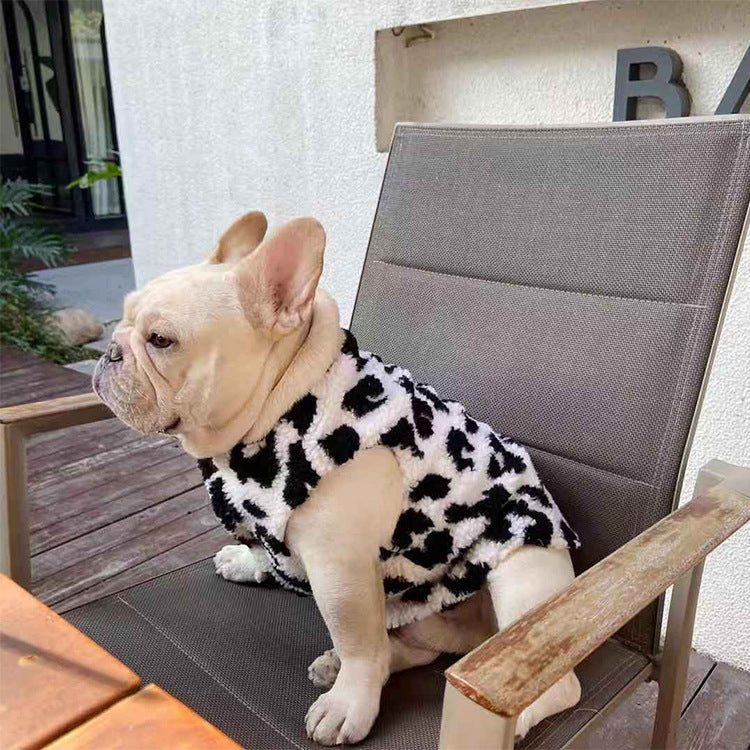 Cashmere thickened cow leopard vest