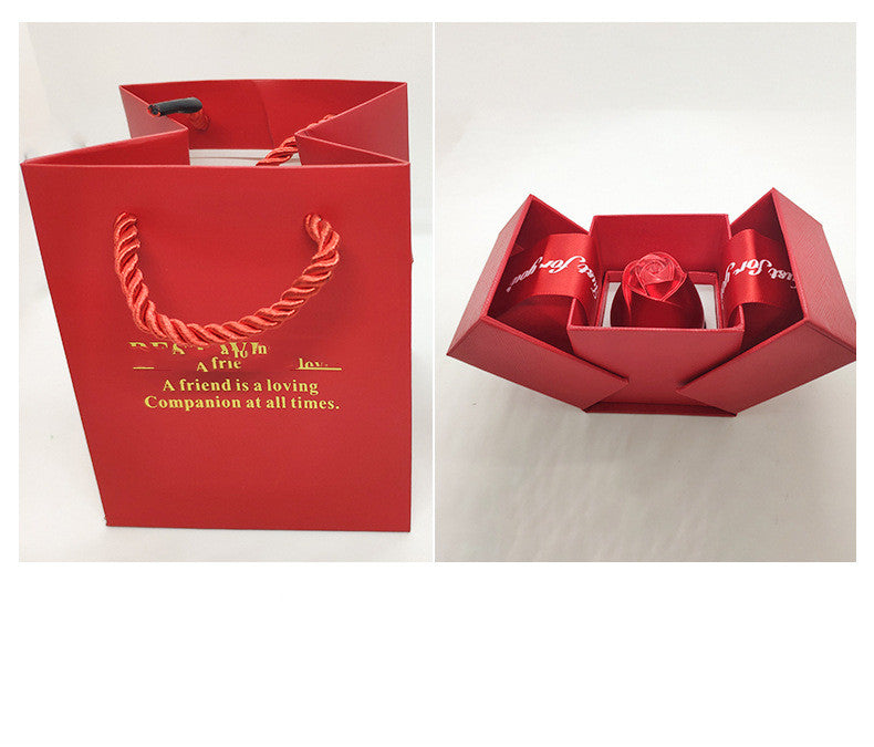 Metal Lifting Rose Jewelry Gift Box Valentine's Day Aluminum Alloy Ring Necklace Net Red Gift Jewelry Box
