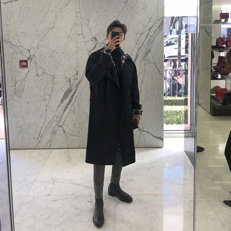 Mid-length Over-the-knee Loose Coat Handsome Coat