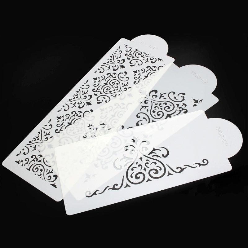 3-piece cake spray mold cake embossing mold printing mold edge fancy fondant mold fondant hollow Template