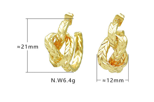 Fashionable Earrings, Irregular Personality Twist Wheat Ears