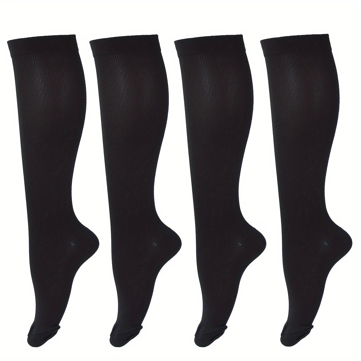 Premium Compression Socks for Men - 4 Pairs Athletic Support Stockings for Running, Travel & Recovery