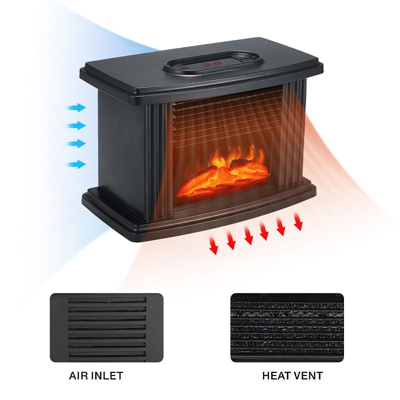 European Style Electric Fireplace Heater LED Flame Effect Stove With Remote Control
