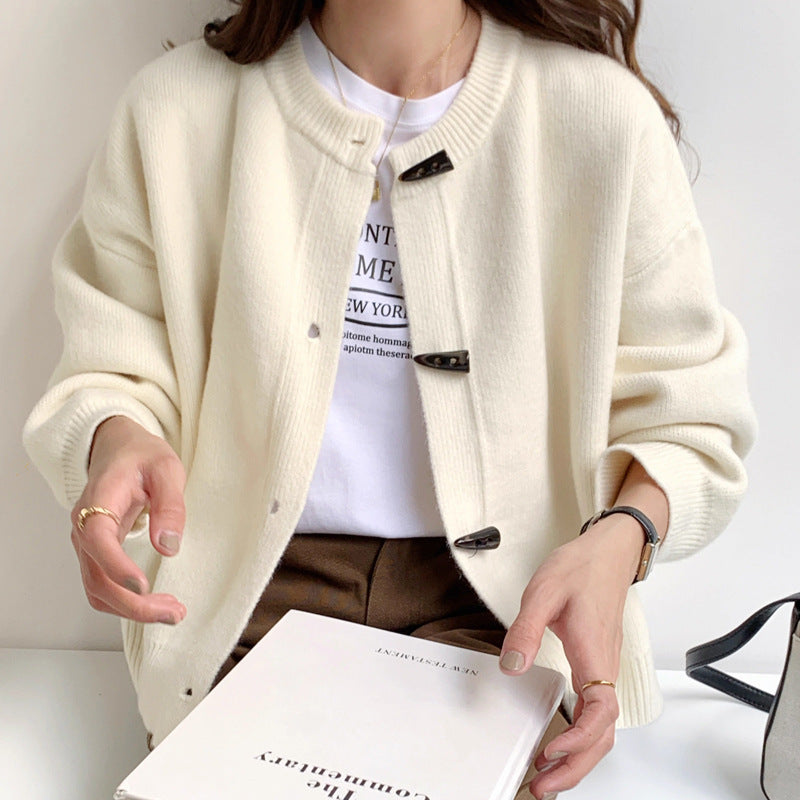 Gray Loose Knitted Women's Chanel Style Top