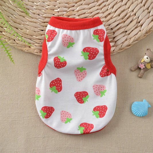 Floral Small Dog Teddy Milk Vest