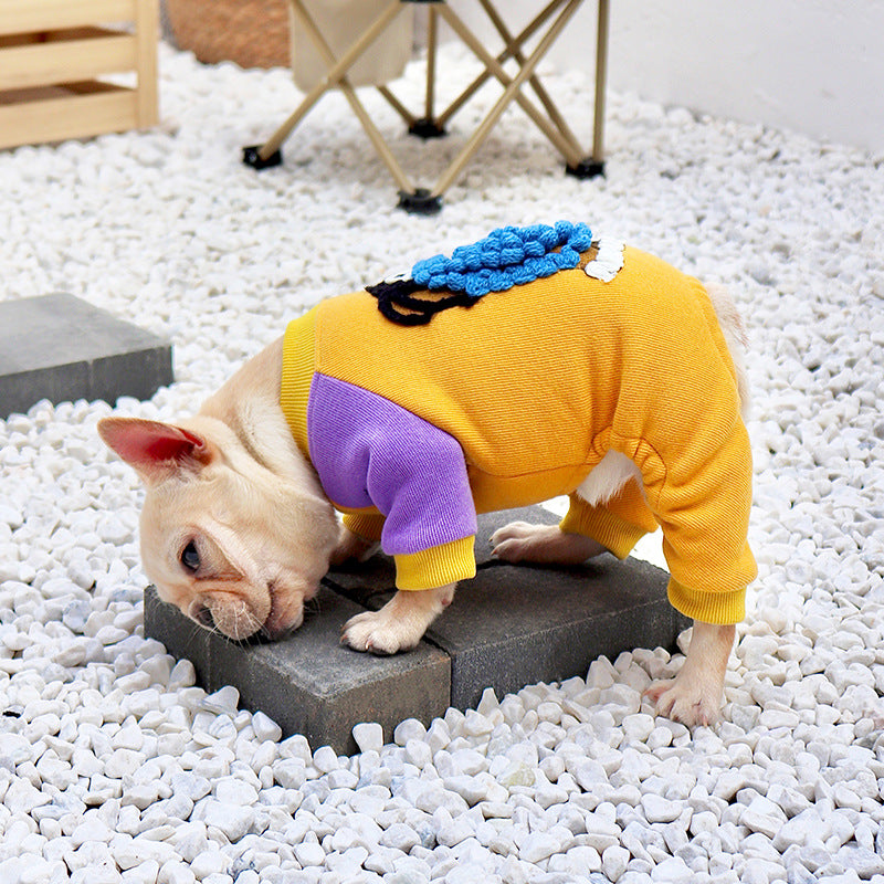 Small Dog Fadoubago Clothes Plush And Thickened Pet Four-legged Clothes To Keep Warm In Winter