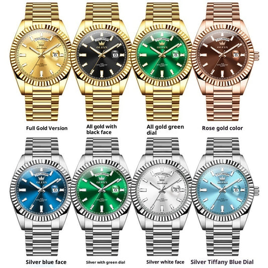 Luminous Waterproof Business Steel Belt Wrist Watch