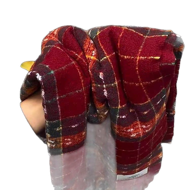 Fashionable And Versatile Women's Imitation Cashmere Scarf With Tassels For Students