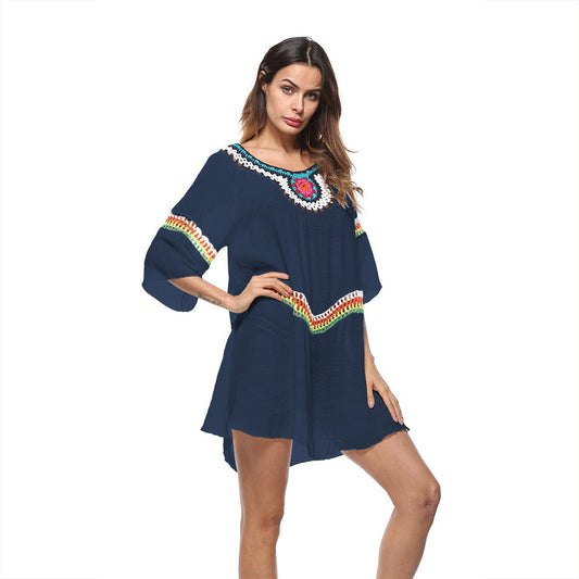Crocheted Ethnic Style Sun Protection Clothing
