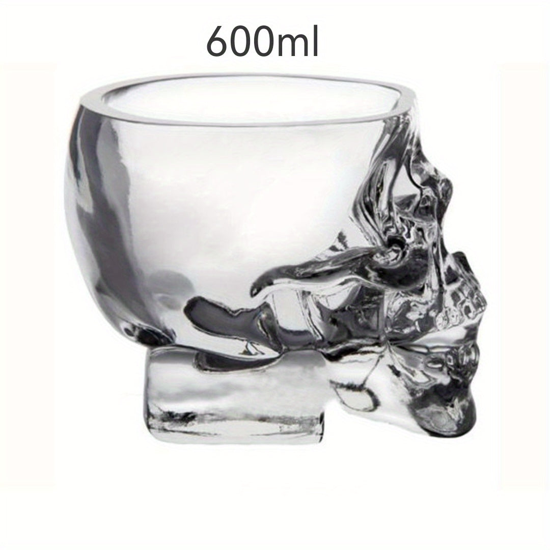 1pc/4pcs Halloween Skull-Shaped Glass Wine Bottle with Lid - Reusable, Non-Slip, Geometric Design for Cold Beverages, Perfect for Family Gatherings, Halloween Decorations, and Themed Parties