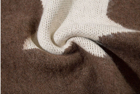 XINGX Loose Sweater Autumn Long Sleeve Round Neck Couple Knitted Top