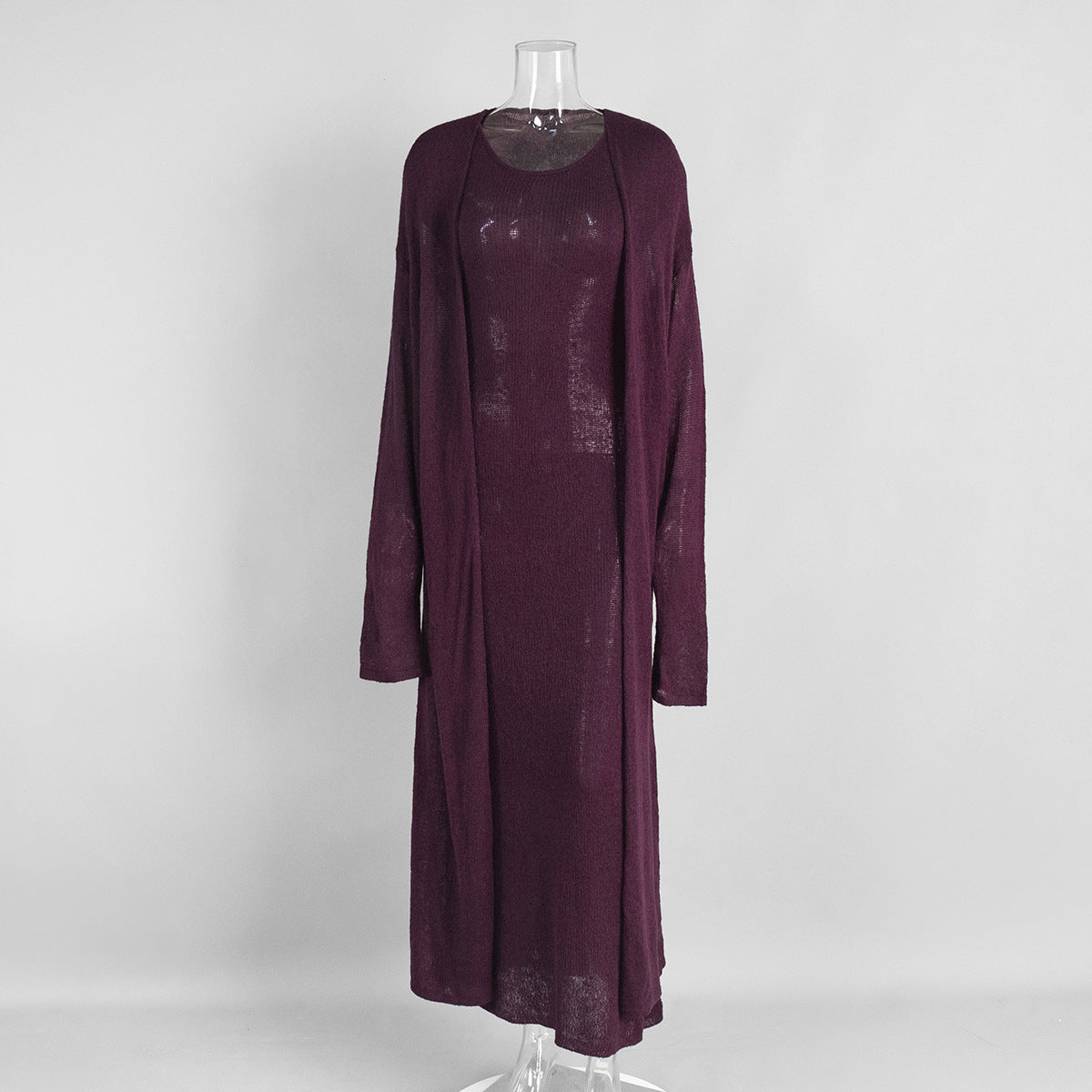 Cardigan Knitted Cardigan Sleeveless Dress Two-piece Set
