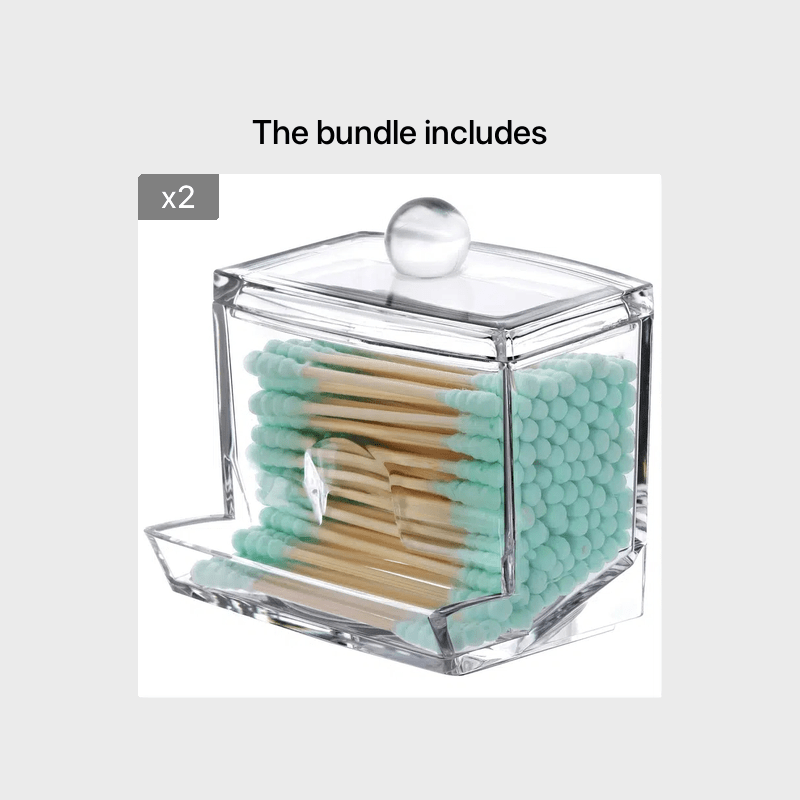 1pc Cotton Swab Holder, Plastic Cotton Ball Dispenser Organizer, Clear Bathroom Storage Container for Home & Bathroom