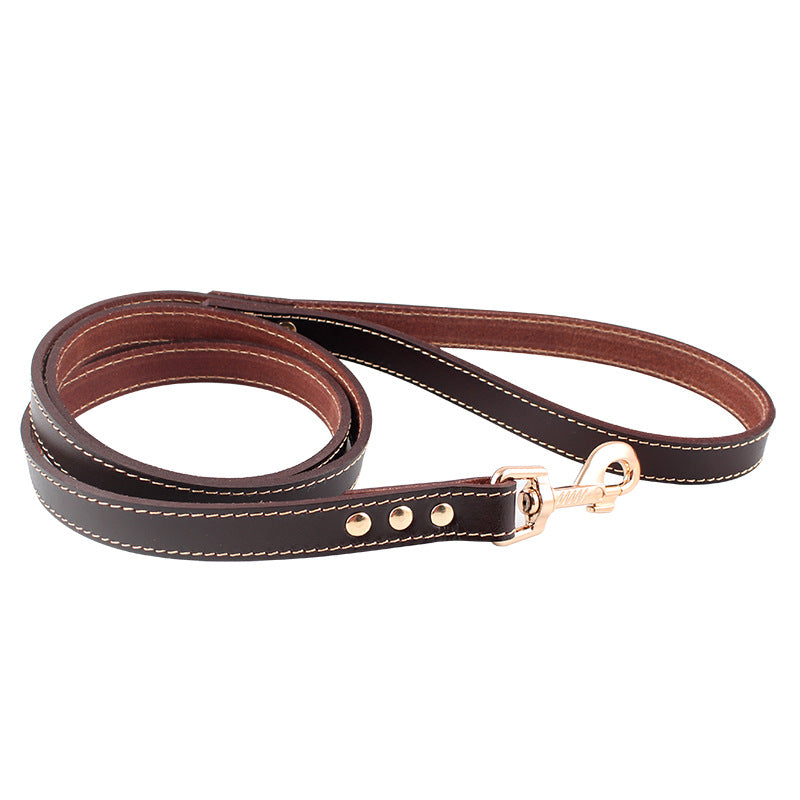 First Layer Cowhide Pet Hand Holding Rope Dog Chain