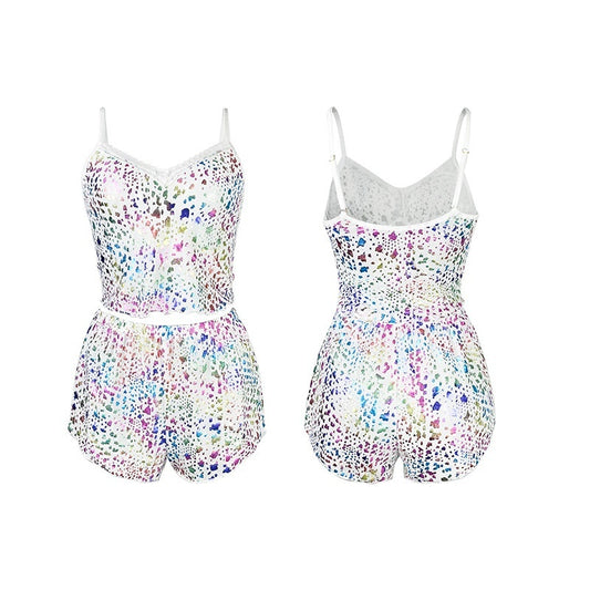 Leopard-print Pajama Set For Women Camisole And Shorts