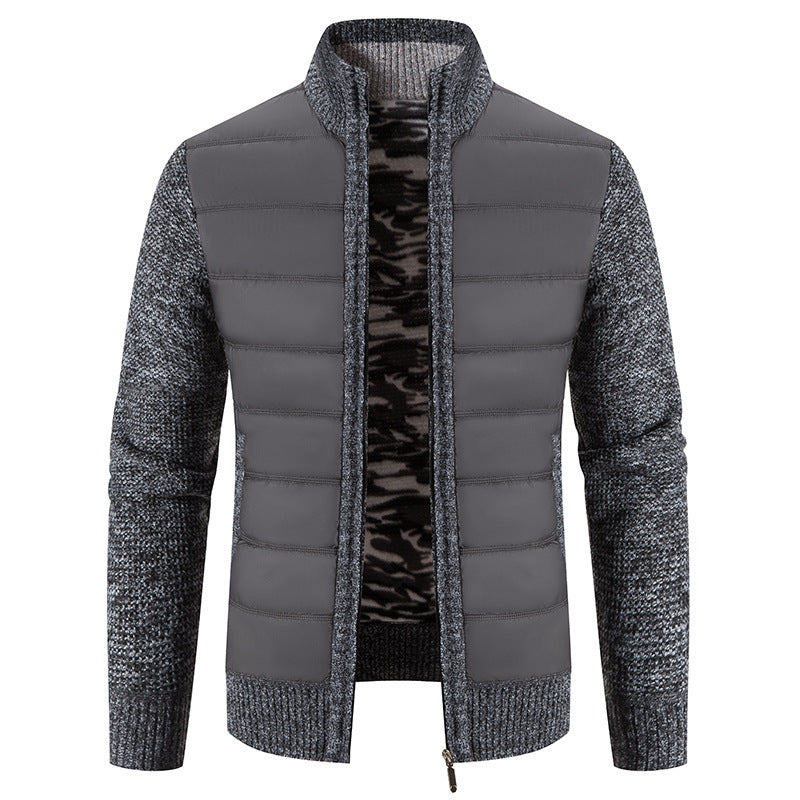 Men's Cardigan Sweater Stand Collar Sweater Coat