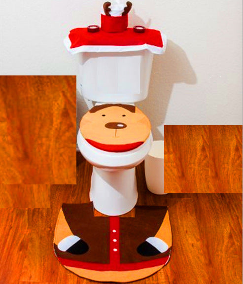 Christmas Style Printed Bathroom Toilet Set