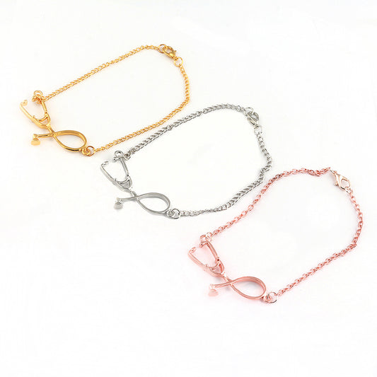 AliExpress Hot Mystery Doctor Creative Heart Love Stethoscope Bracelet Bracelet Nurse's Day Gift
