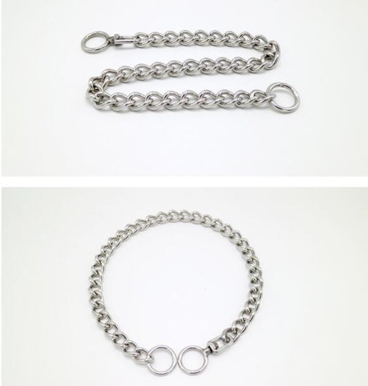 Stainless Steel Dog German Shepherd Rottweiler Golden Retriever Large Control Chain Neck Sleeve