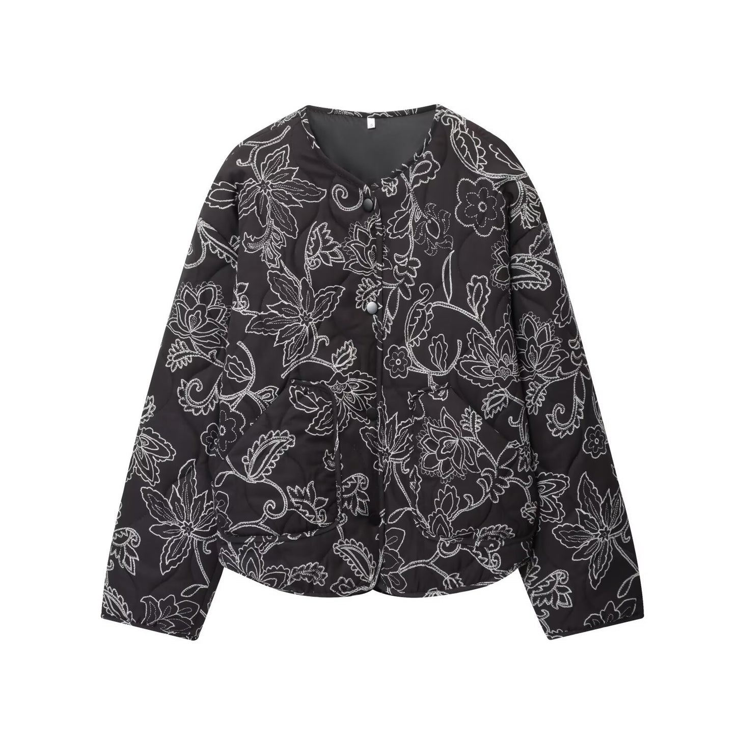 New Women's Quilted Embroidered Coated Jacket