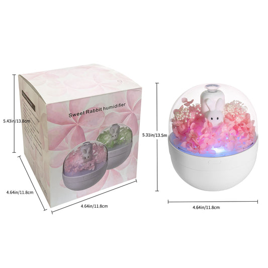 Creative Rabbit Preserved Flower Aromatherapy Humidifier - Home Bedroom Decoration, Valentine's Day & Birthday Gift For Girlfriend