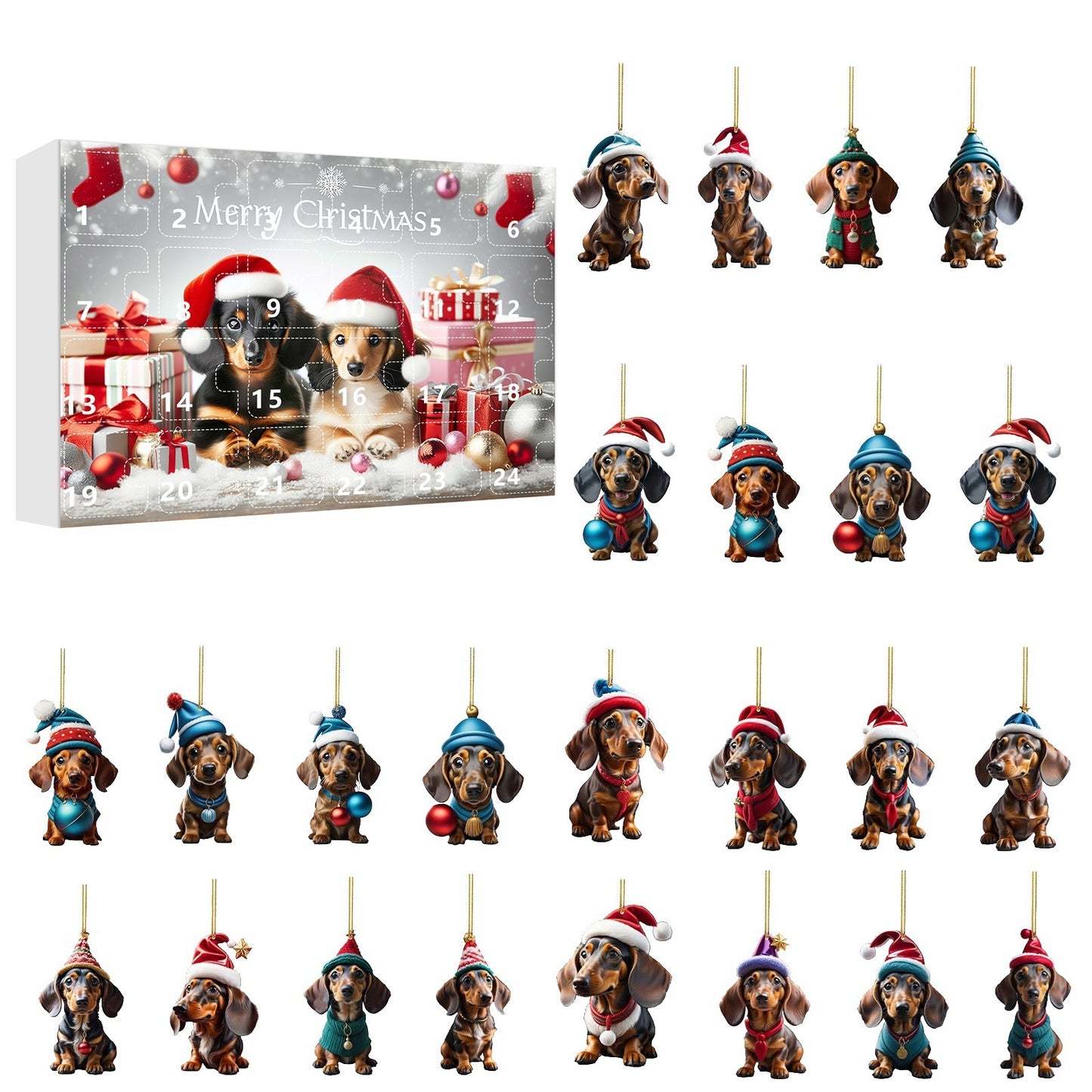 Christmas Countdown Pet Pendant Home Decoration