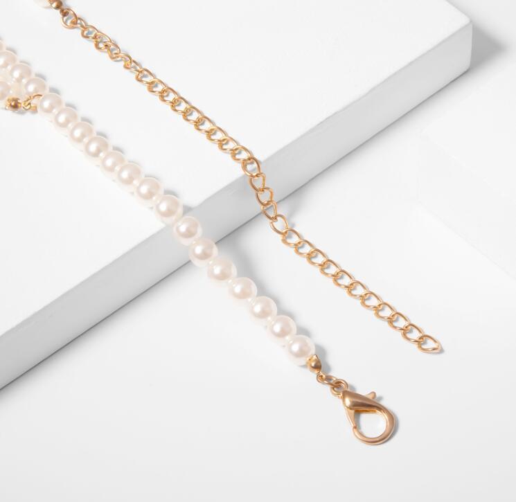 Temperament Imitation Pearl Handmade Strap Body Chain Women