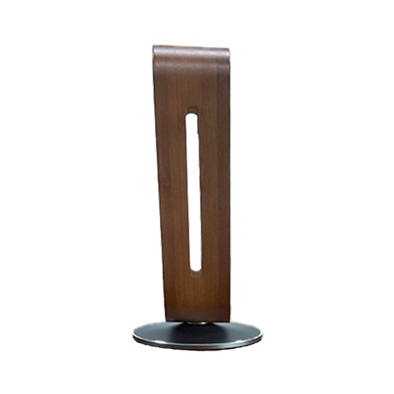 Wooden Headphone Stand with Metal Base, Desktop Headphone Holder, Bamboo Decorative Organizer, Natural Wood Display Rack