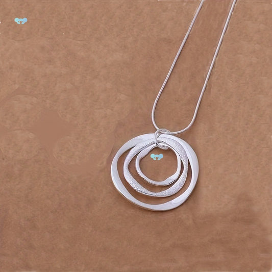 Three Circular Rings Necklace Accessory A Stylish Piece