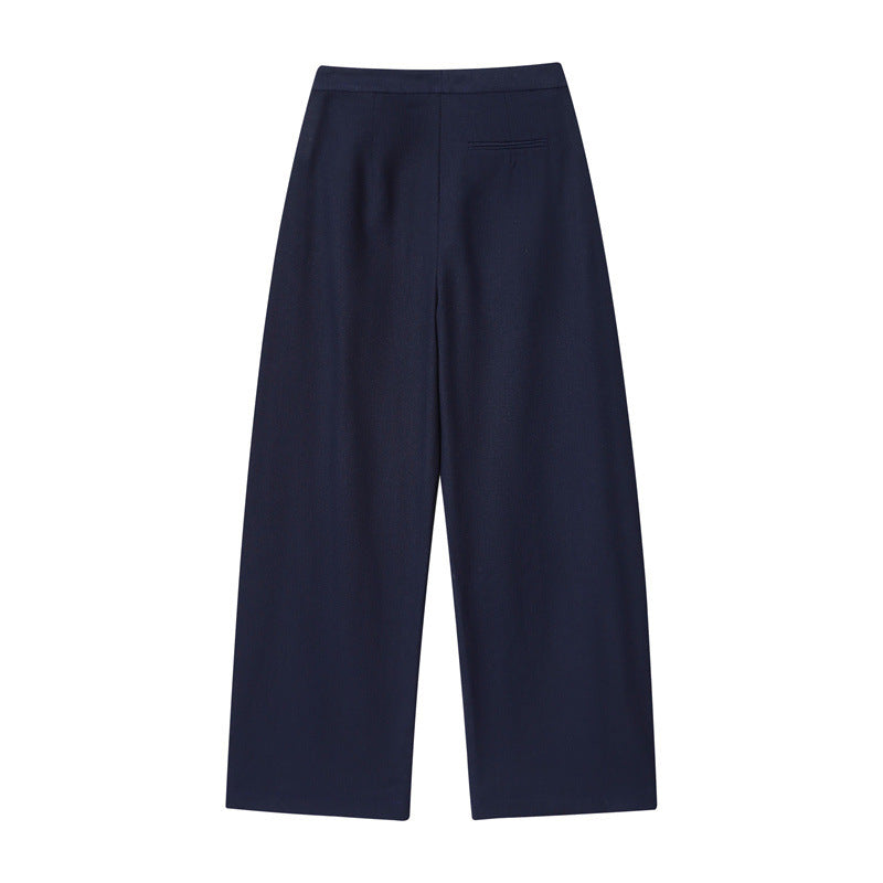Foreign Trade Wholesale Off-neck Flounced Sleeve Linen Shirt Top Wide Leg Trousers