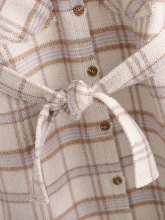 New Mid-length Loose Check Shirt Coat
