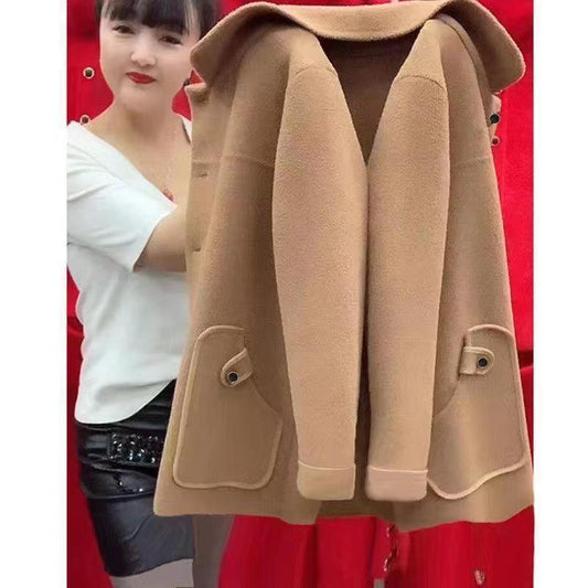 Premium Woolen Coat - Women's Loose Fit Short Jacket