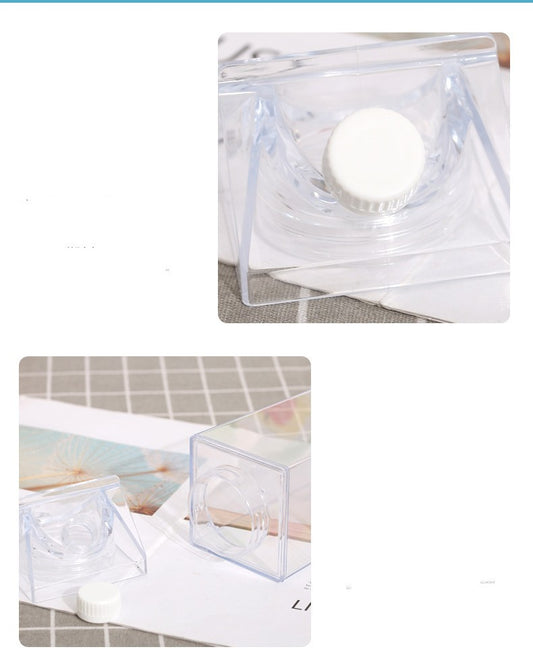 Premium Square Milk Cup - 500ml & 1000ml Minimalist Water Bottle