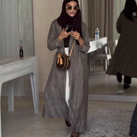 Simple Graceful Mid-length Cardigan Trench Coat