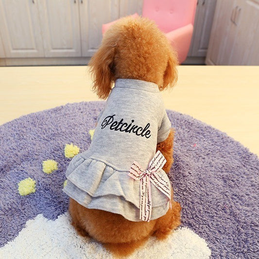 Puppy dress bow letter skirt