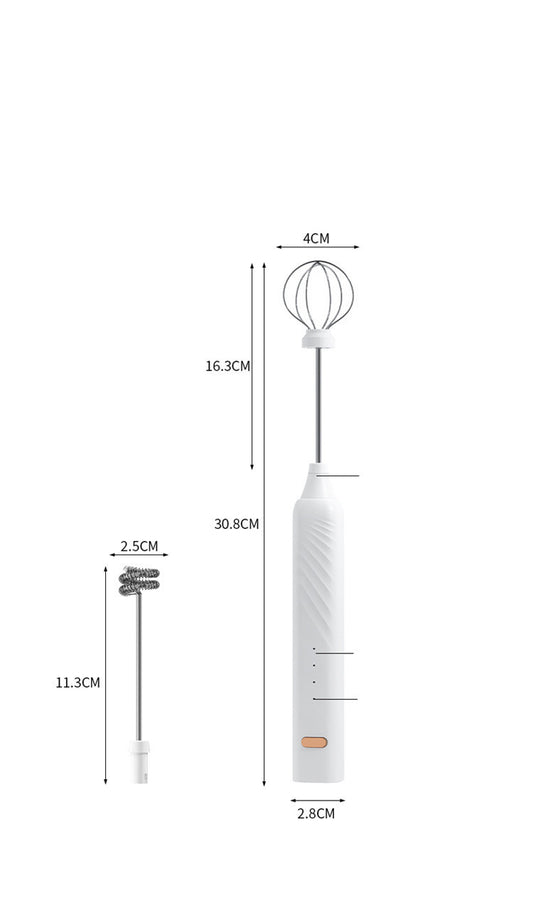 Electric Milk Frother - USB Rechargeable Handheld Foam Maker for Coffee, Latte & Cappuccino