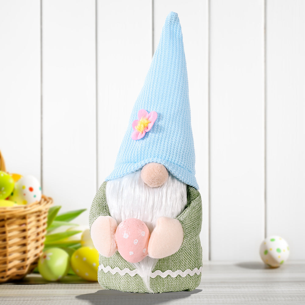 New Easter Decoration Creative Bunny Holding Egg Doll