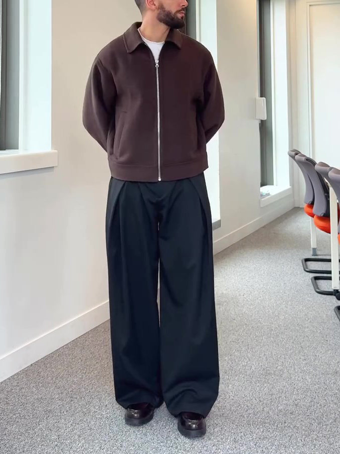 Brown Zip-Up Long Sleeve Jacket